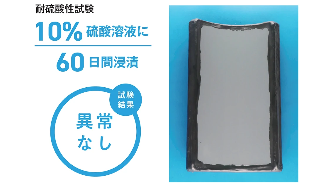 耐硫酸性試験結果10%硫酸溶液に60日浸漬の画像