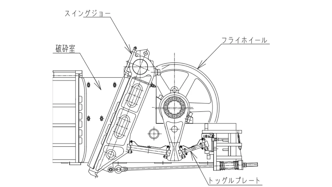 NC型ジョークラッシャ側面図