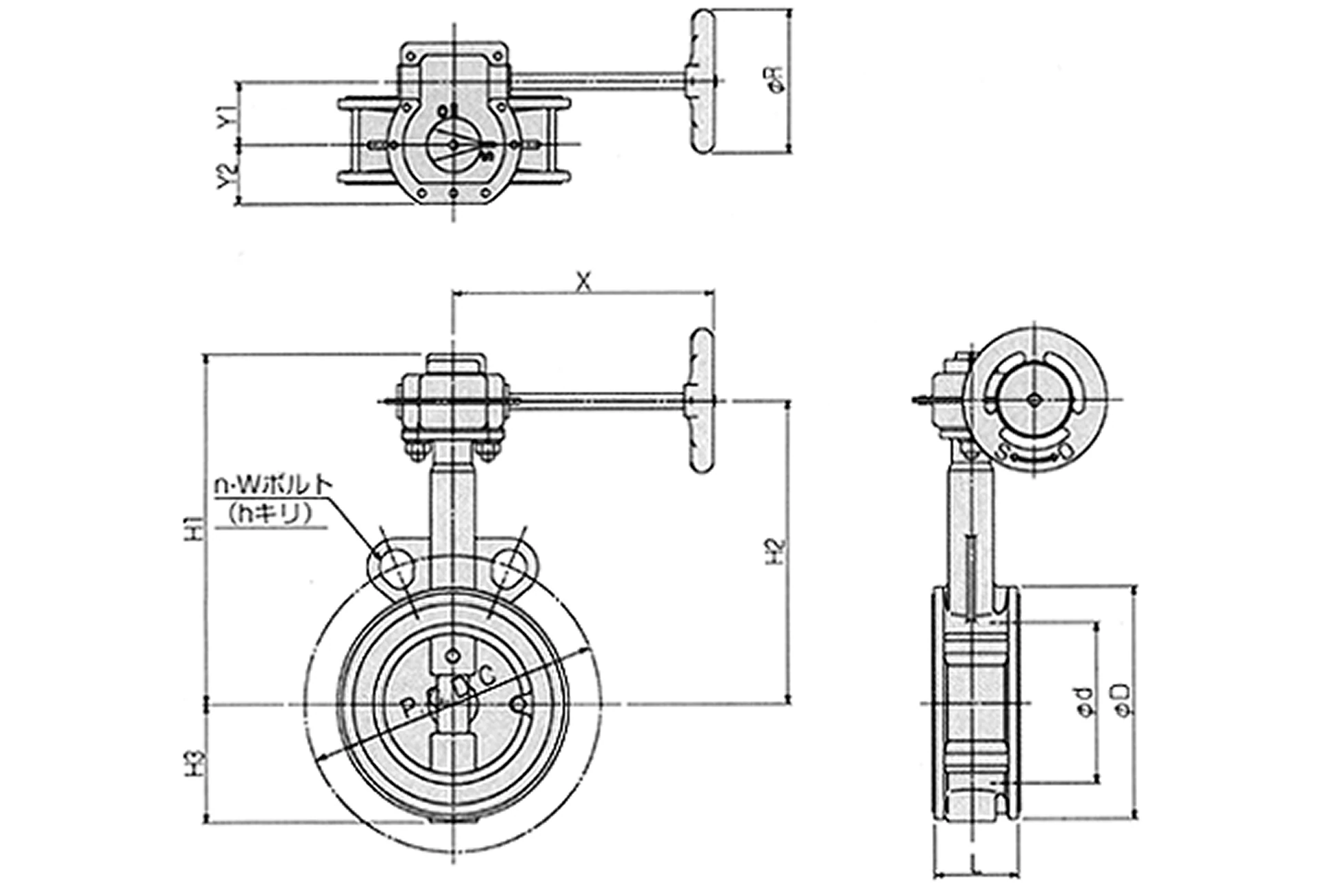 消防登録認定品 白蝶M-651、M-671 外形・寸法の画像