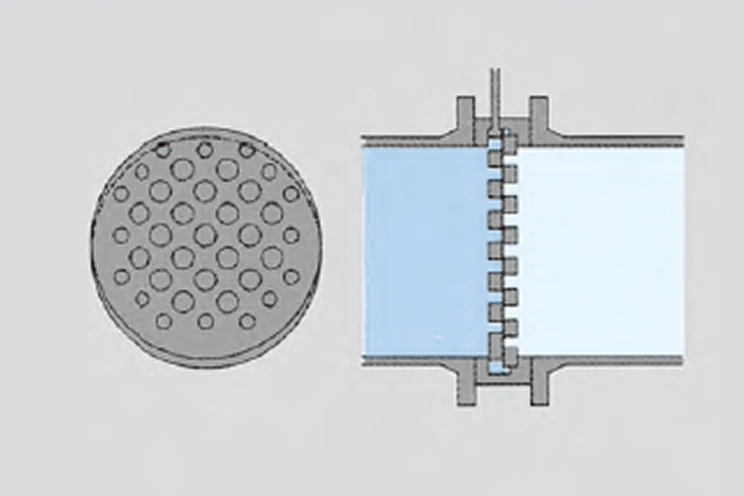 多孔可変オリフィス弁「フロータス」 動作原理全閉の画像